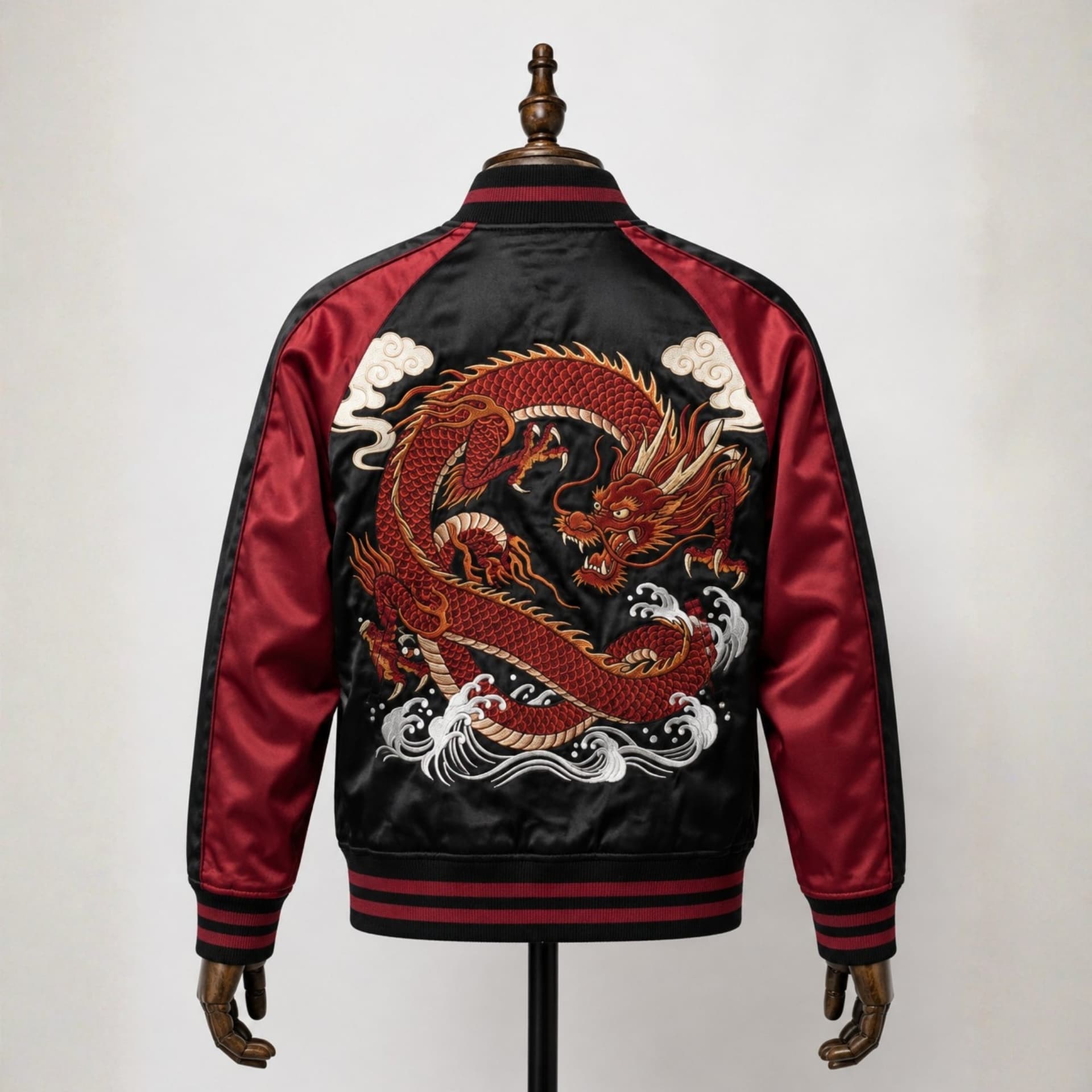 Crimson Wave Dragon Sukajan Jacket