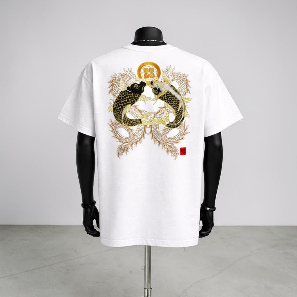 Double Dragon & Koi Premium Sukajan T-Shirt
