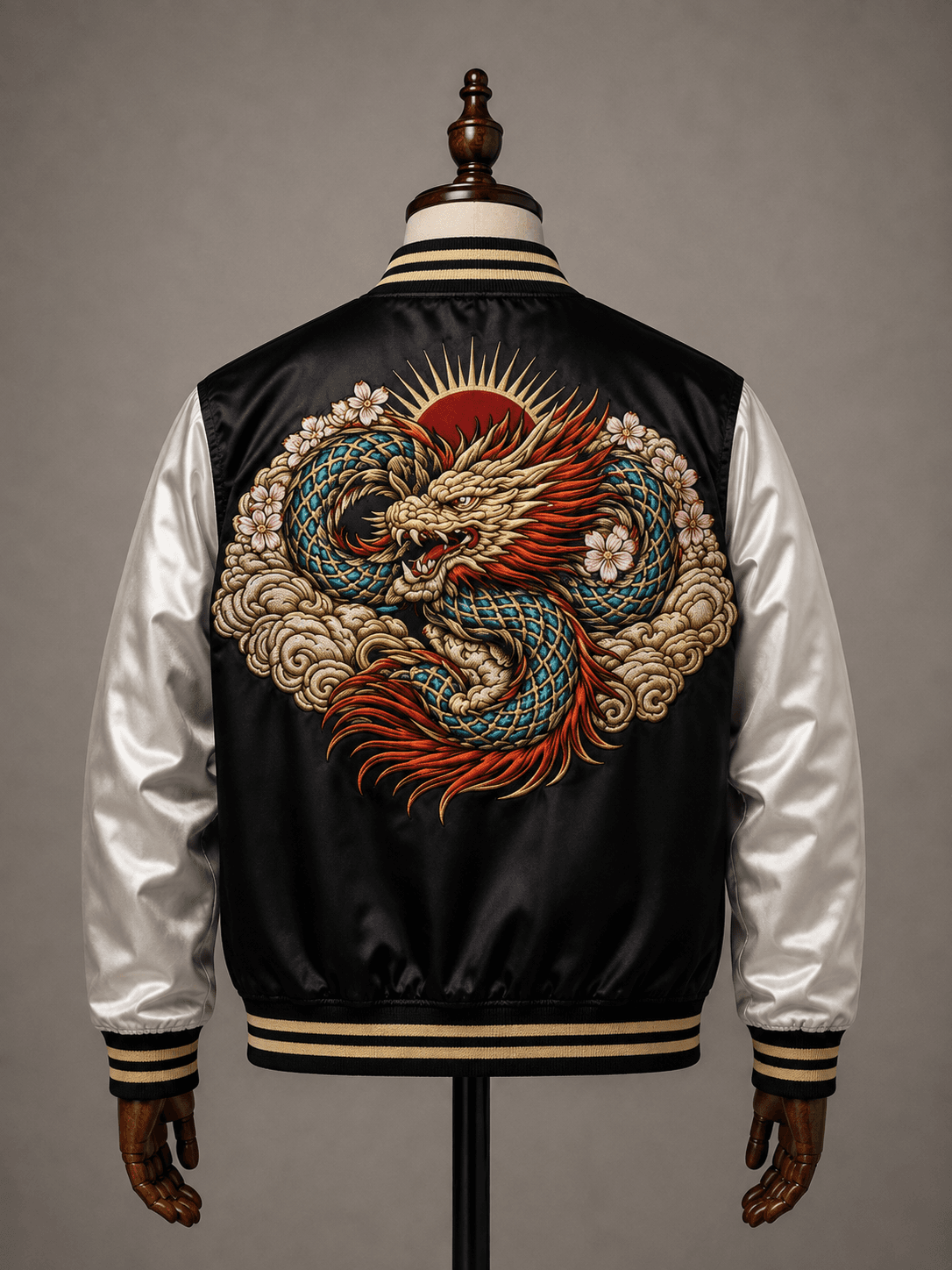 Sukajan Dragon Flames Bomber Jacket