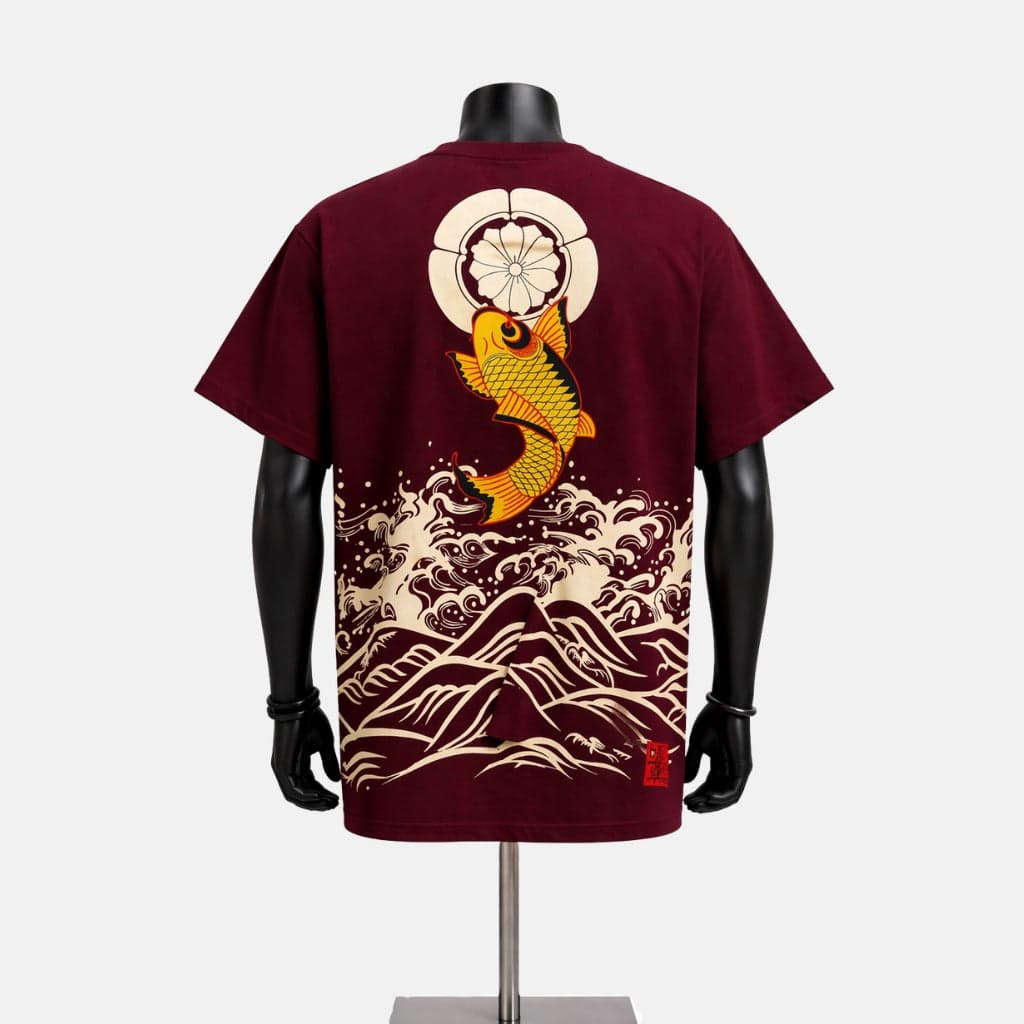 Golden Koi Sukajan Wave Streetwear T-Shirt