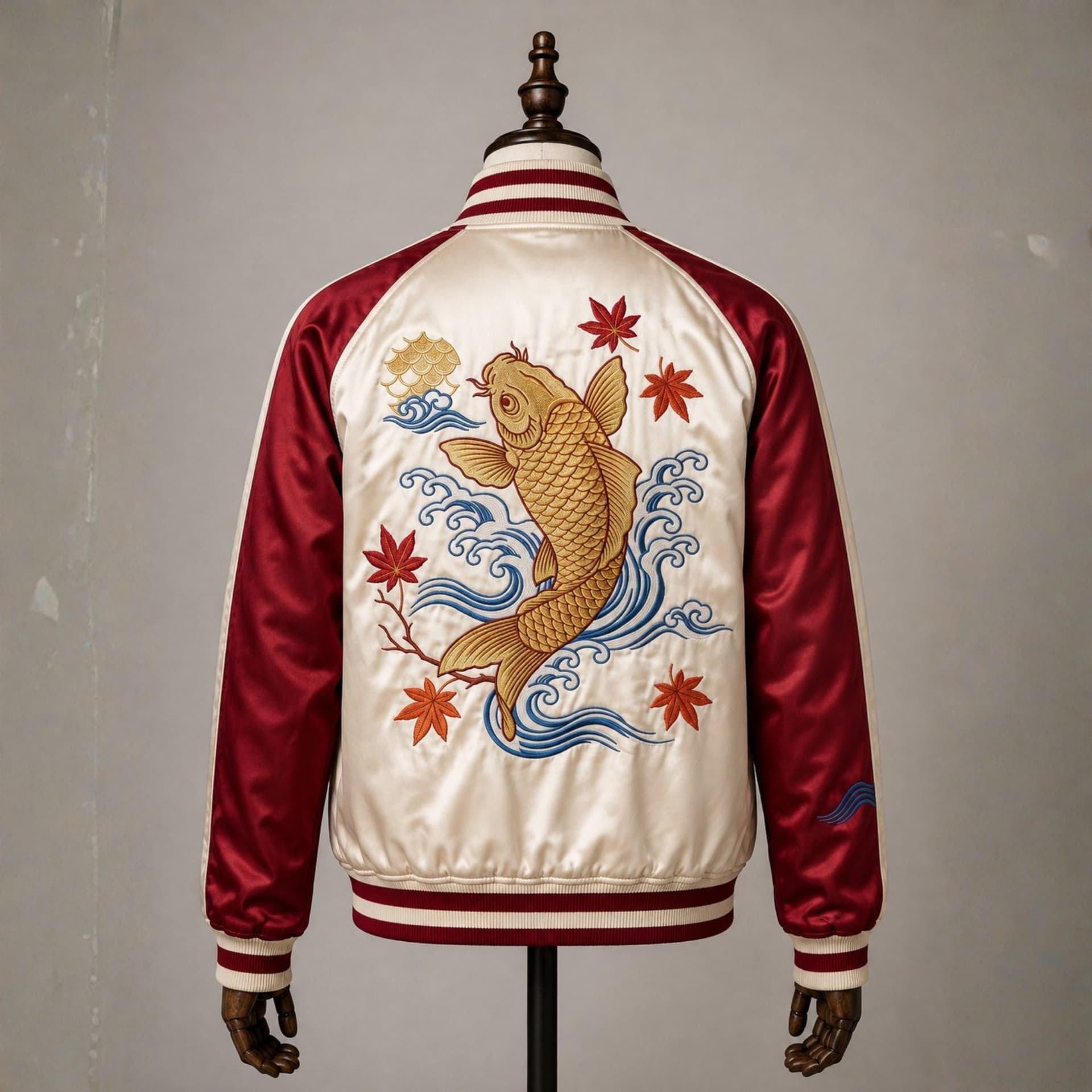 Golden Koi Wave Sukajan Jacket