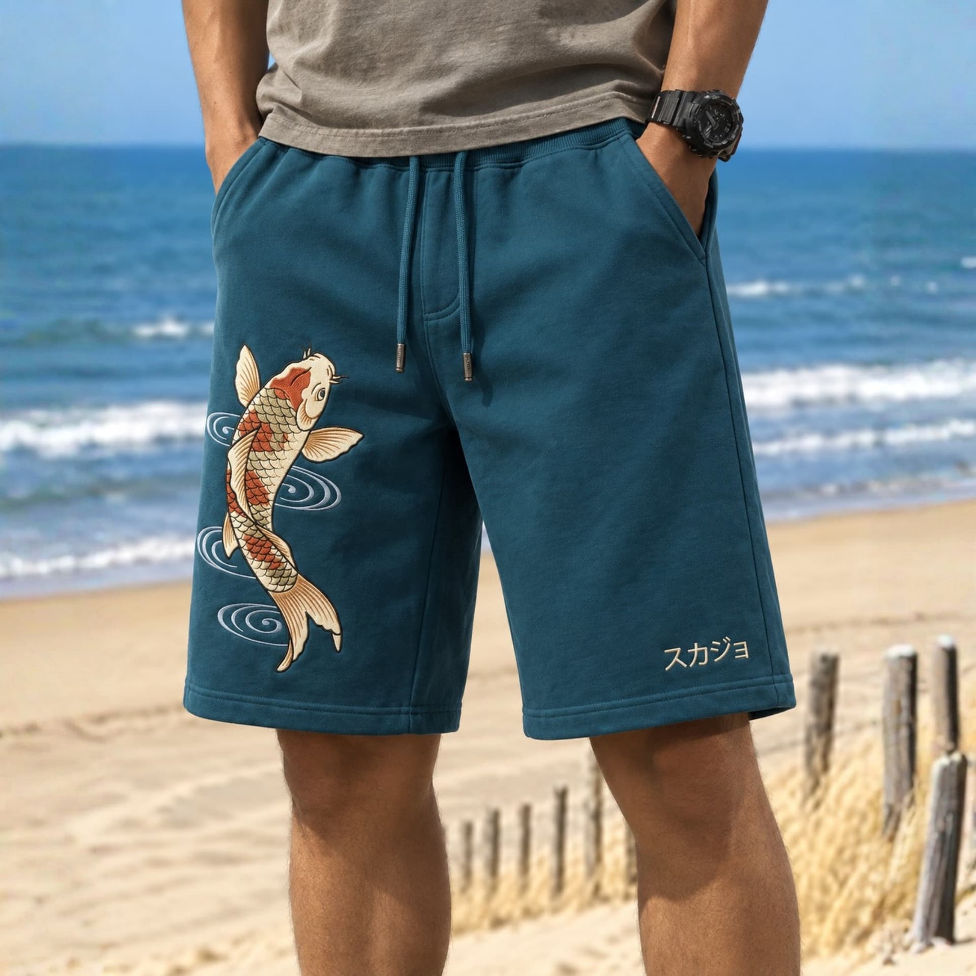 Mizukoi Sukajan Embroidered Shorts