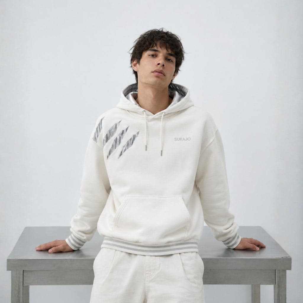 Sukajo Tiger Claw Embroidered Hoodie